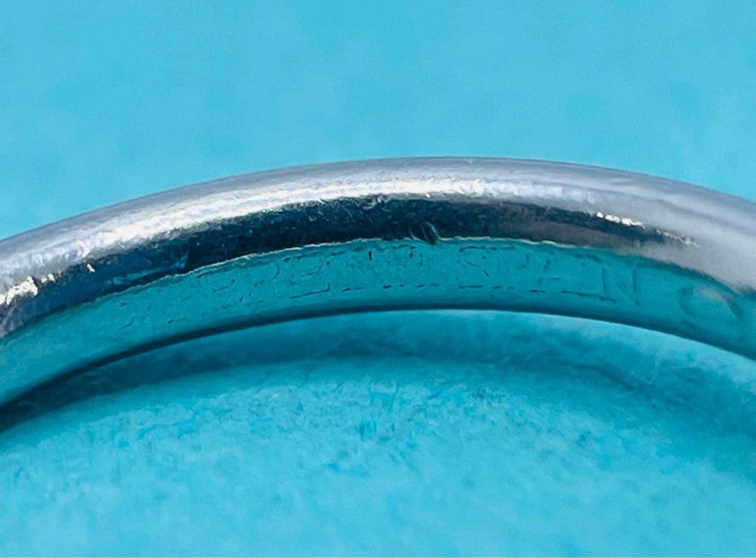 c664 ティファニー　カーブド　バンド　ダイヤ　9P プラチナ　リング　約5号