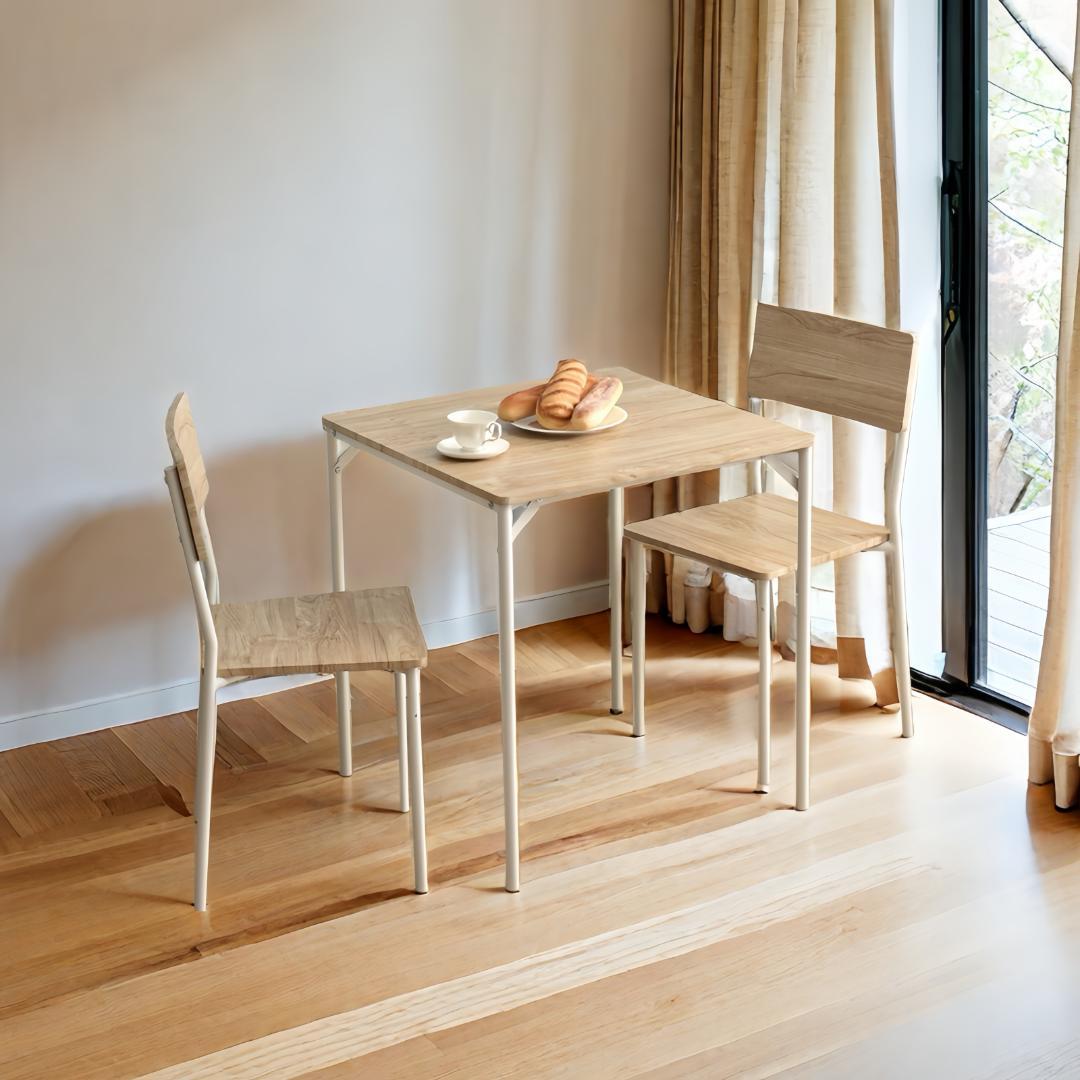 超人気！コンパクトダイニング 3点 ダイニングテーブルセット　NATURAL