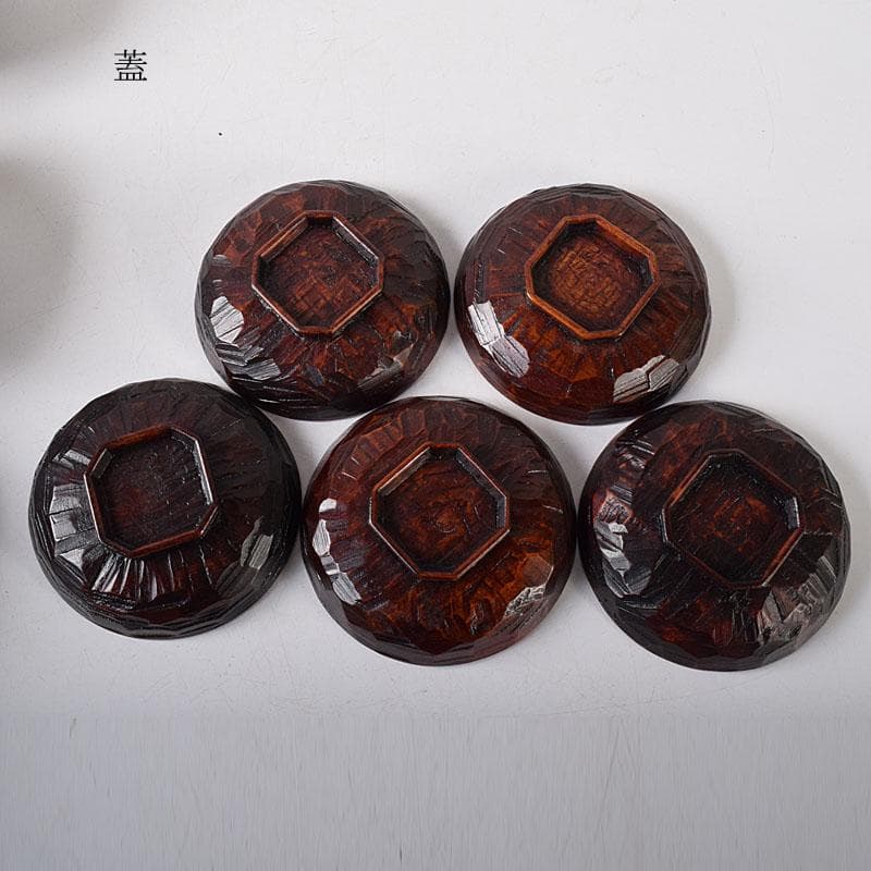 茶懐石道具　讃岐漆器　後藤塗　蓋付吸物碗　5客　共箱　N　7681C