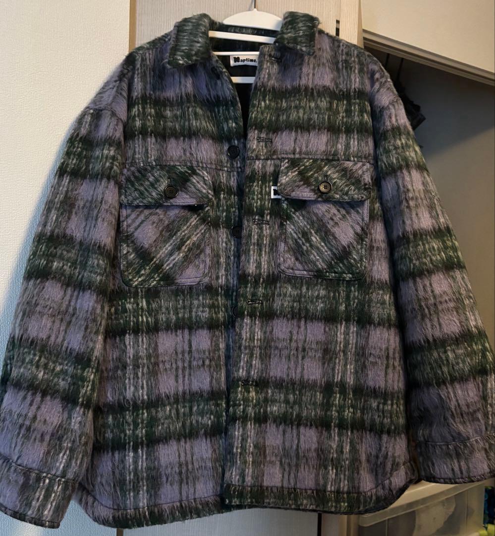 N a p t i m e . チェック中綿ジャケット パープル - メルカリ