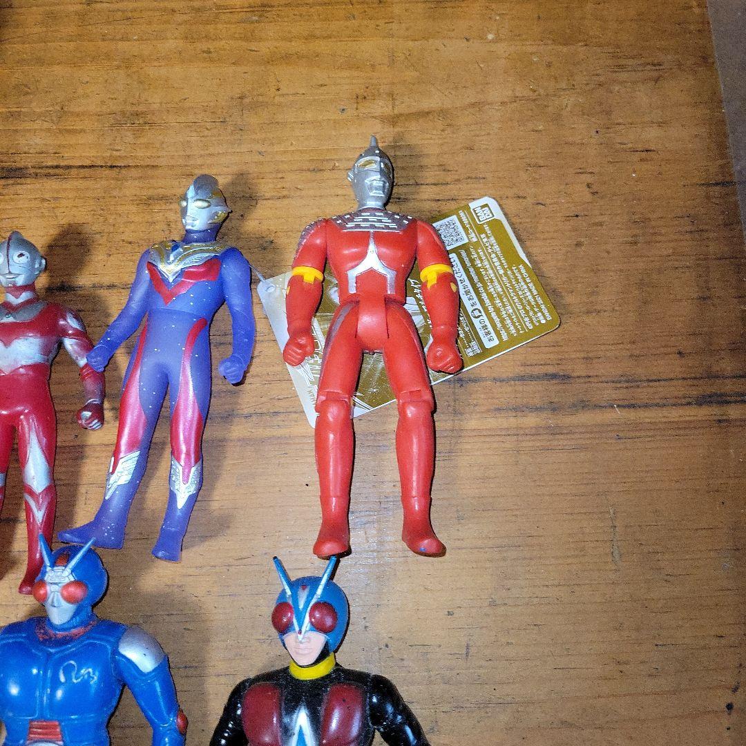 まとめ売り】ウルトラマン 仮面ライダー ソフビ フィギュア ジャンク