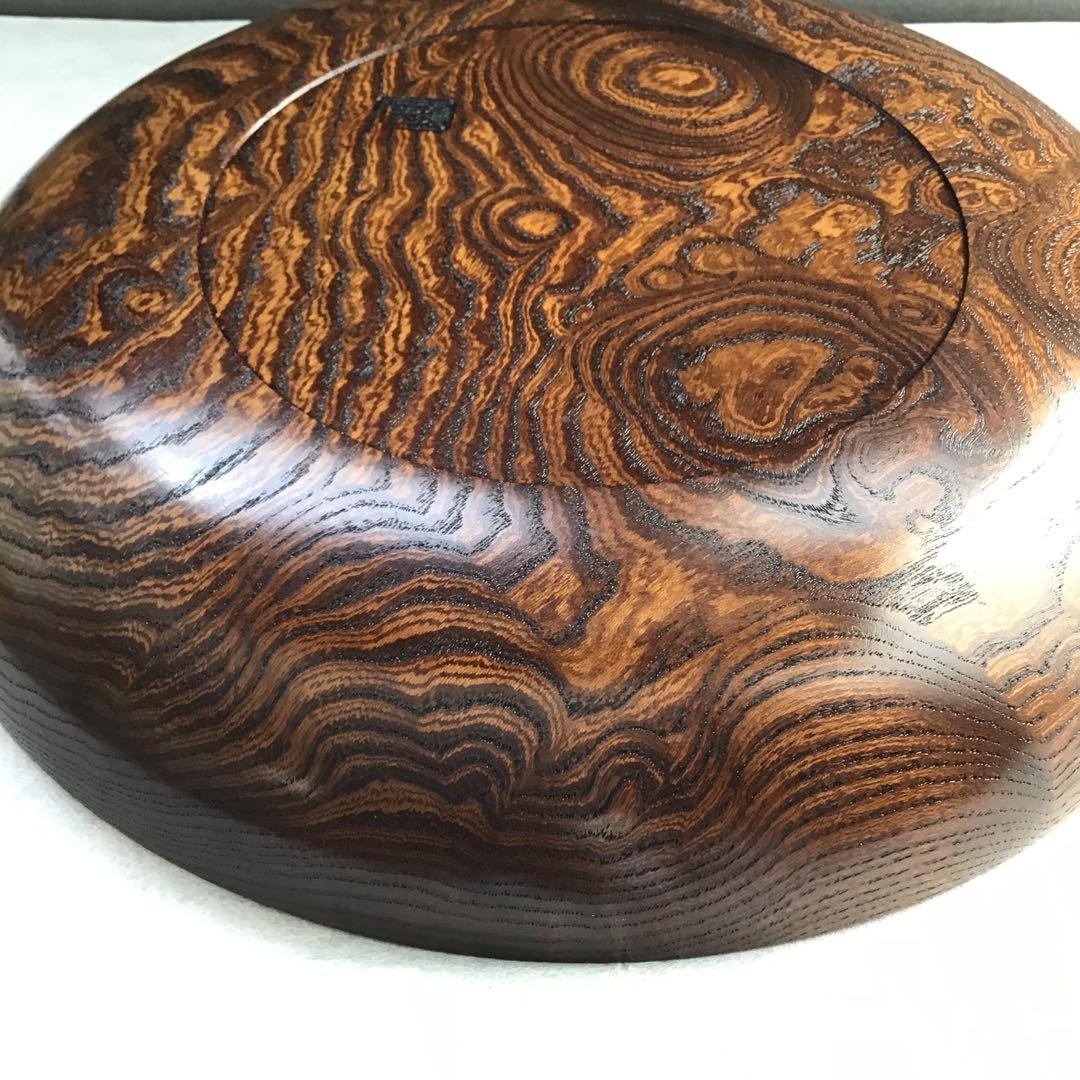 茶道具 菓子器 神代欅菓子盆 木工作家 榮一作 共箱 S284KB