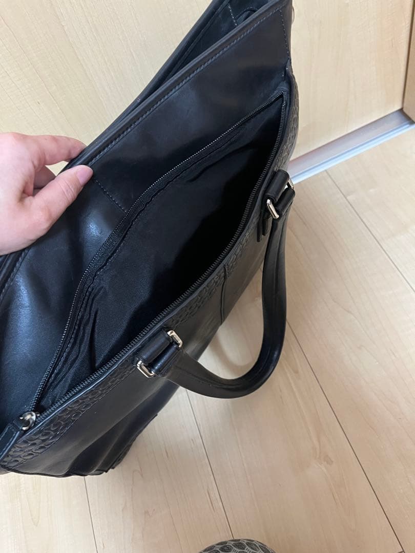 COACHブラックレザー ビジネスバッグ　2way