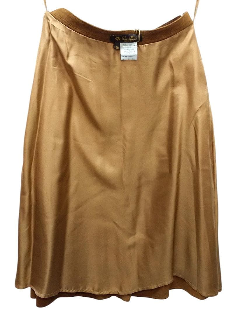 Loro piana　 ロロピアーナ　羊革(山羊)　フレア　スカート　ブラウン