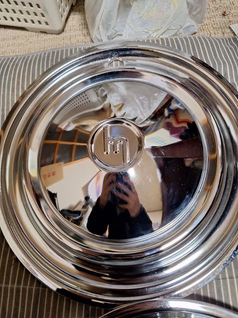 旧車 MAZDA ファミリア800 純正メッキスチールホイールカバー 4枚