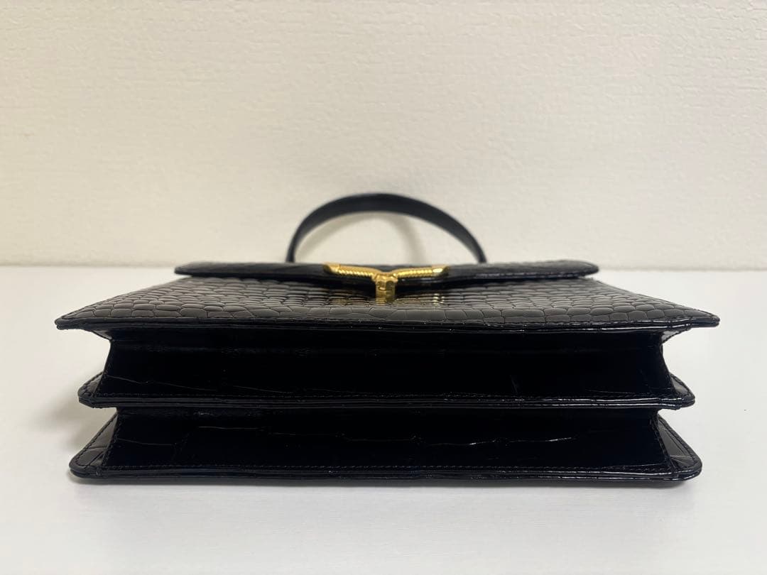 超美品 LONGINES ロンジン クロコダイル ブラック ハンドバッグ