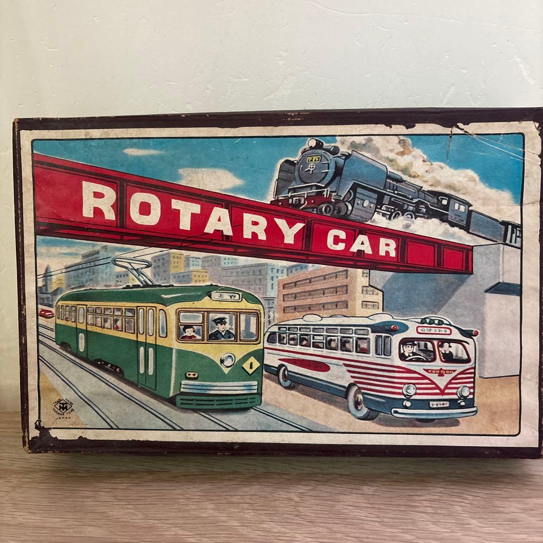 ブリキ ロータリー電車 蒸気機関車 2点 昭和レトロ アンティーク 日本製