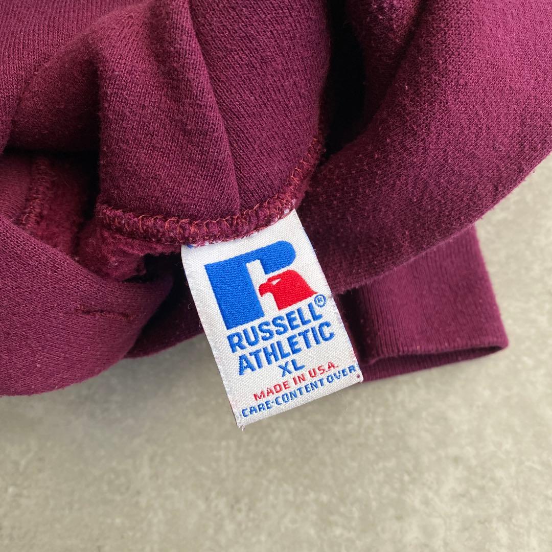 レアカラー 90s ラッセル 無地 パーカー USA製 グレープ XL