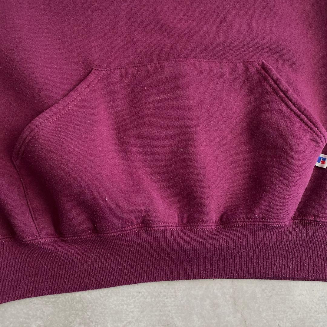 レアカラー 90s ラッセル 無地 パーカー USA製 グレープ XL