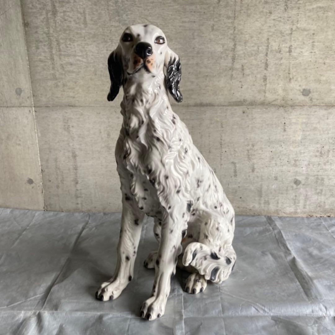イタリア製 ダルメシアン 犬 dog 陶器 大型 置物 オブジェ インテリア