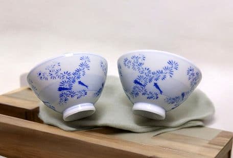 昭和レトロ大正レトロメダカ好きに！茶碗☆水草とメダカ柄☆超希少