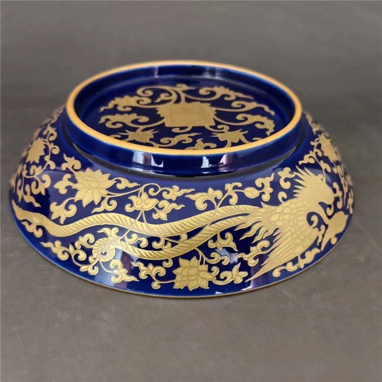彩絵龍鳳紋盤 中国古美術 茶道具 香道具 装飾品 現代工芸品 美術