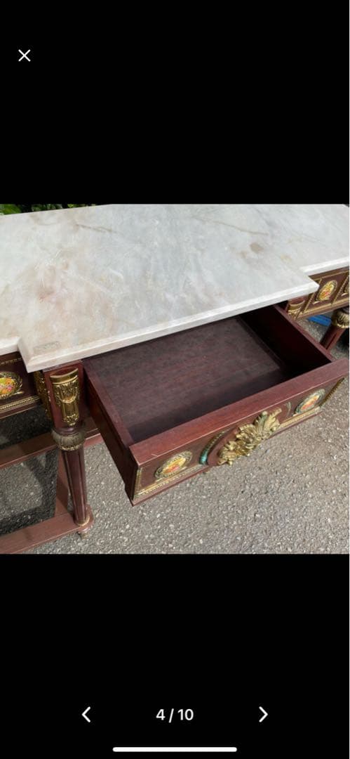 半額以下 スペイン製 大理石テーブル 木製テーブル 大理石天板 半額