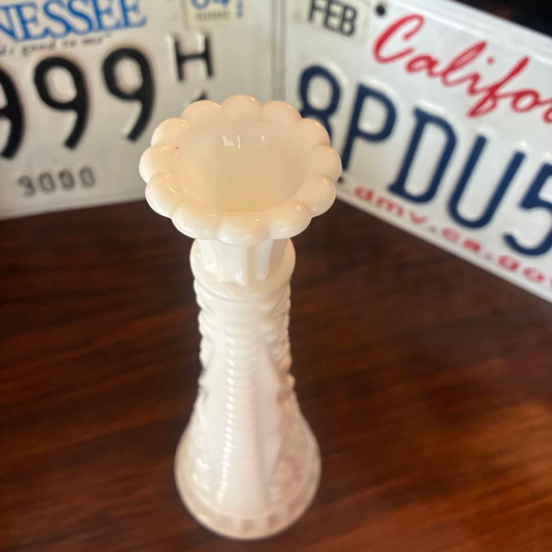 貴重！60's〜70's アメリカアンティーク ミルクガラス花瓶 インテリア