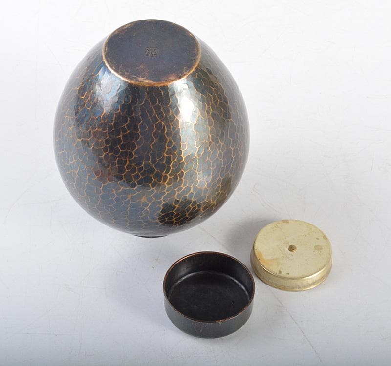 煎茶道具 鎚起銅器 玉川堂造 茶壷 茶心壷 共箱 M