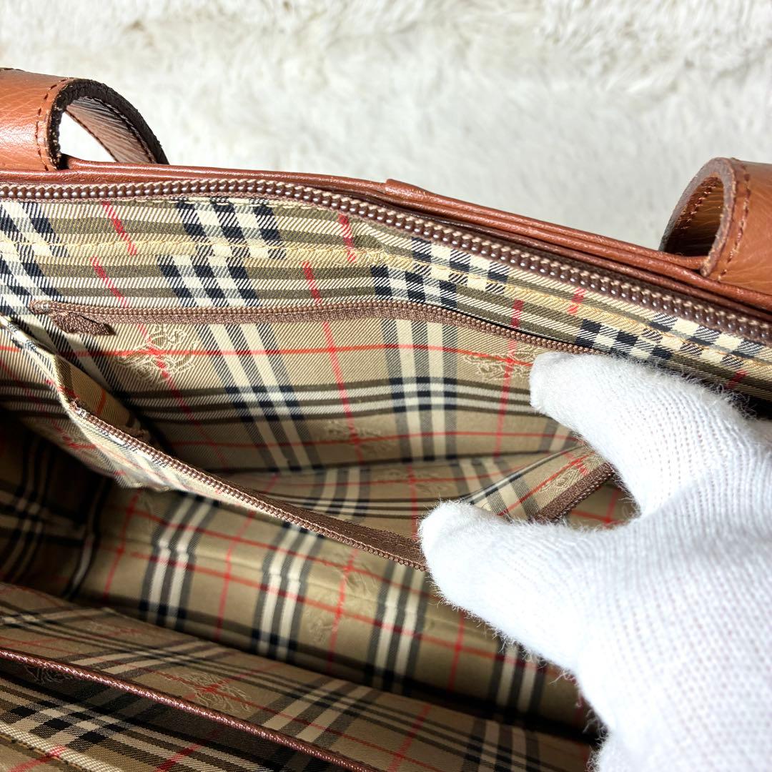 【Burberry 】トートバッグ ショルダーバッグ レザー ブラウン