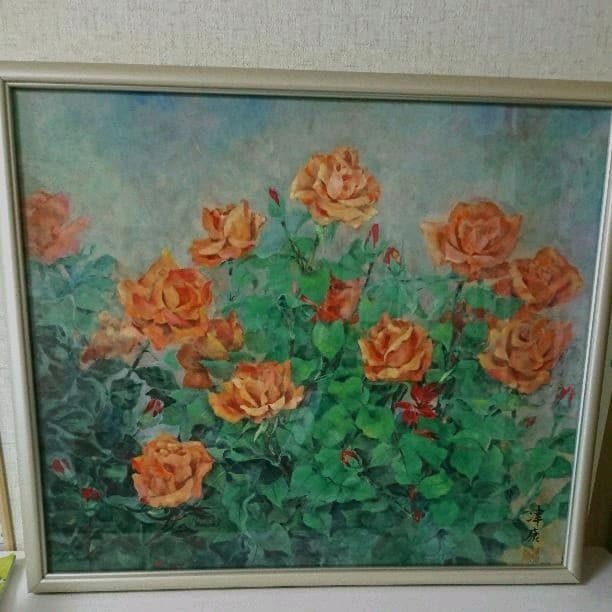 岩絵の具で描いた日本画 薔薇の通販はau PAY マーケット - 輸入雑貨の