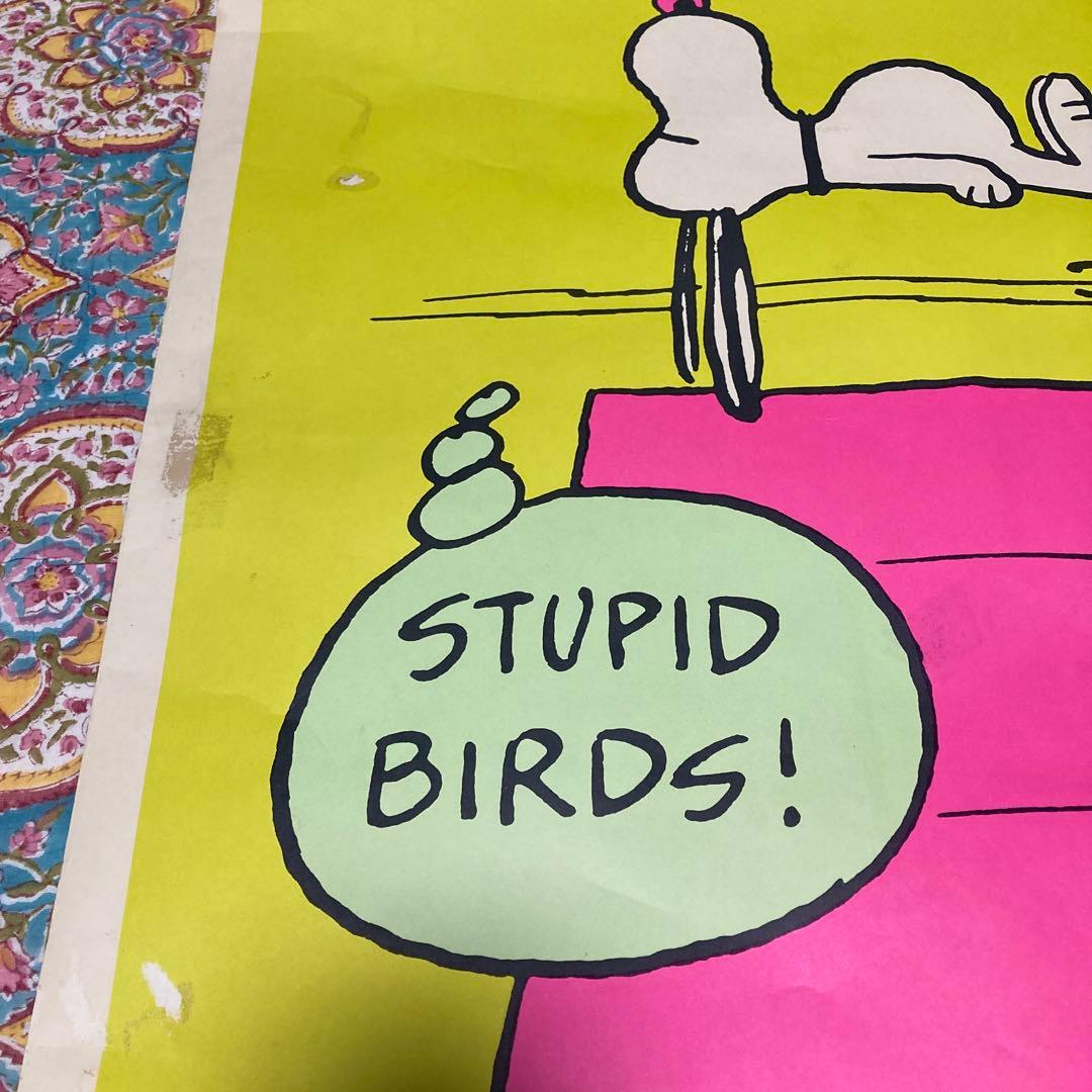 70'sヴィンテージポスタースヌーピーSTUPID BIRDS ヒッピー