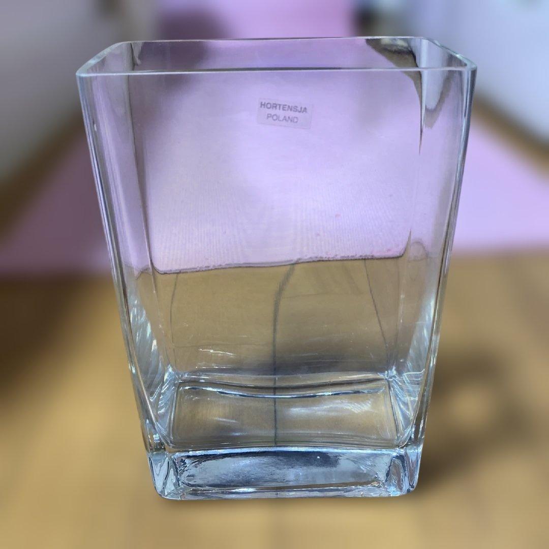 Hortensja 透明ガラス 花瓶 四角形 ポーランド製 - メルカリ