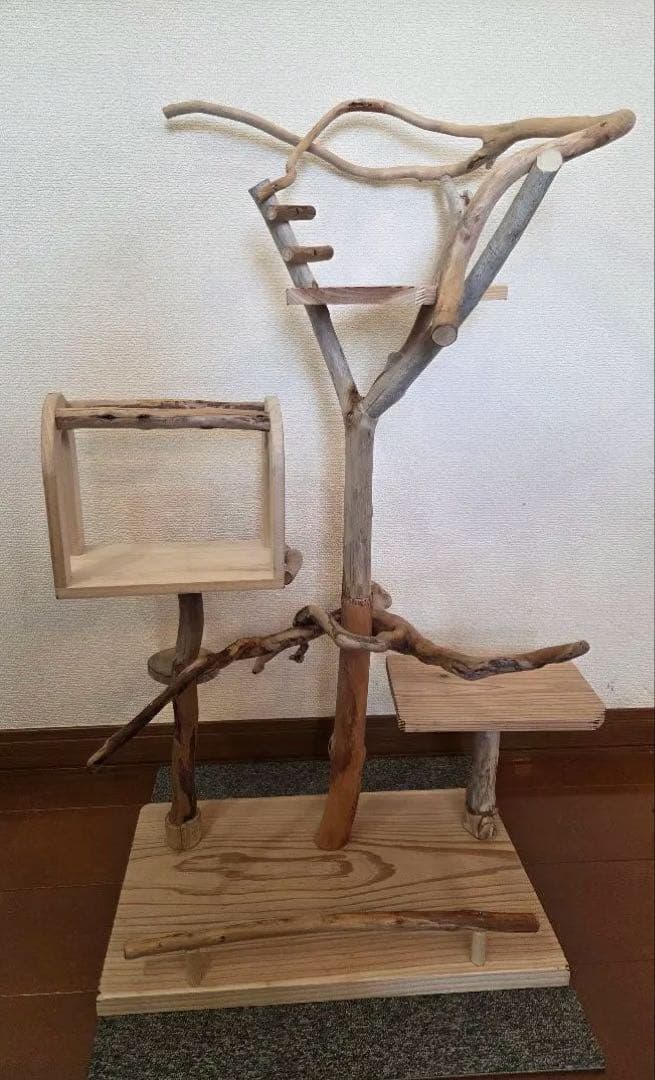 レア枝 バードアスレチック 3way 小型、中型用 流木 ハンドメイド