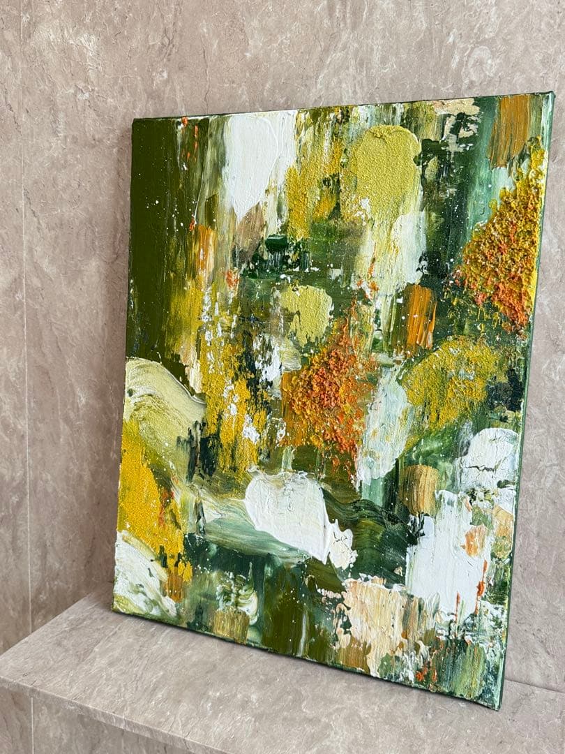 アクリル画テクスチャーアートno.105抽象画キャンバスアートパネル秋