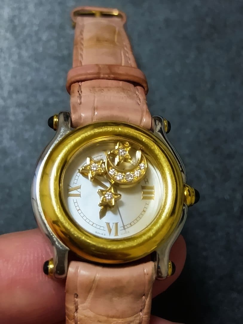 限定品】☆ Chopard 時計 シルバー×ゴールド ☆替えベルト付【月と星