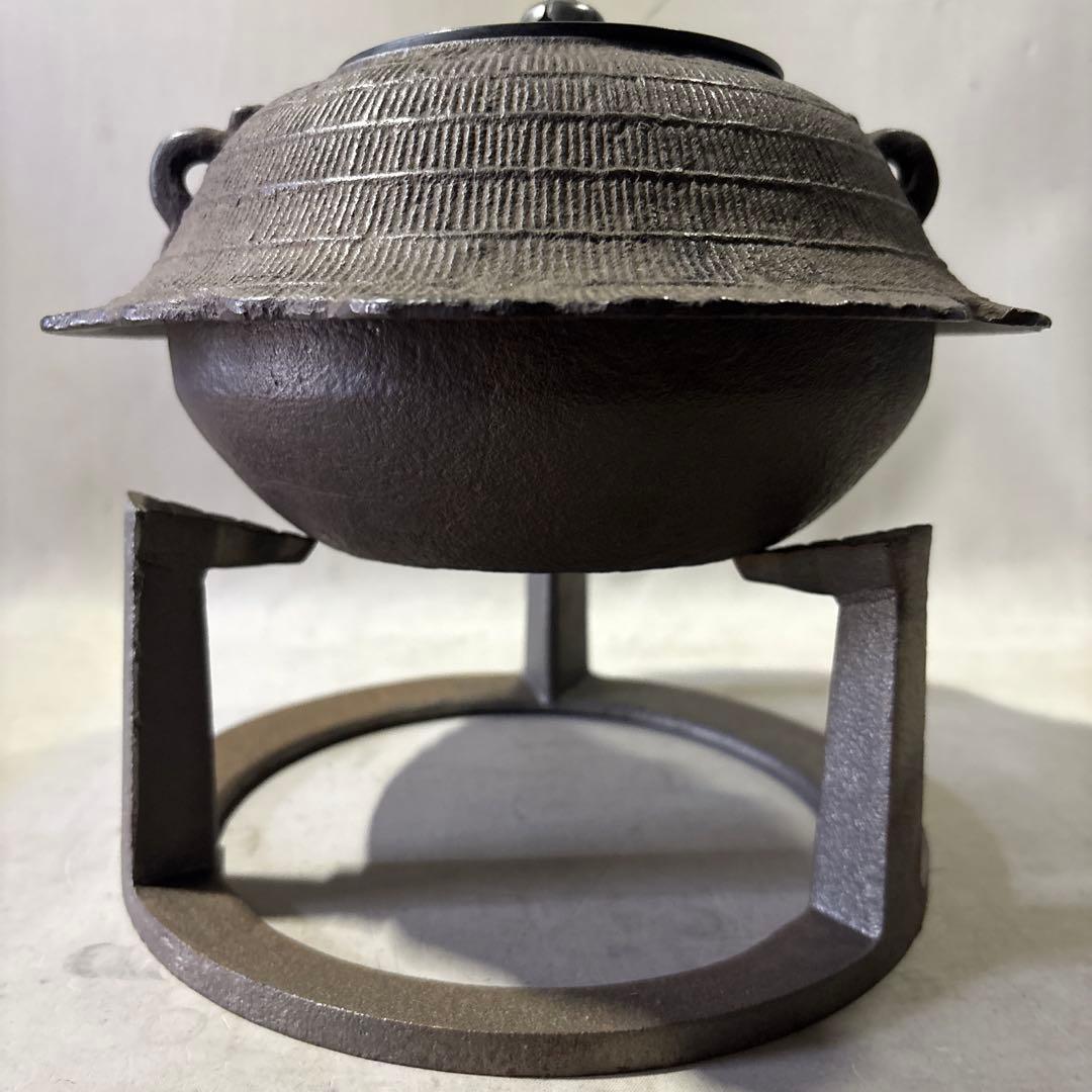 置炉釜 笠釜 釜環付 茶道具 古物 - メルカリ 置炉釜 笠釜 釜環