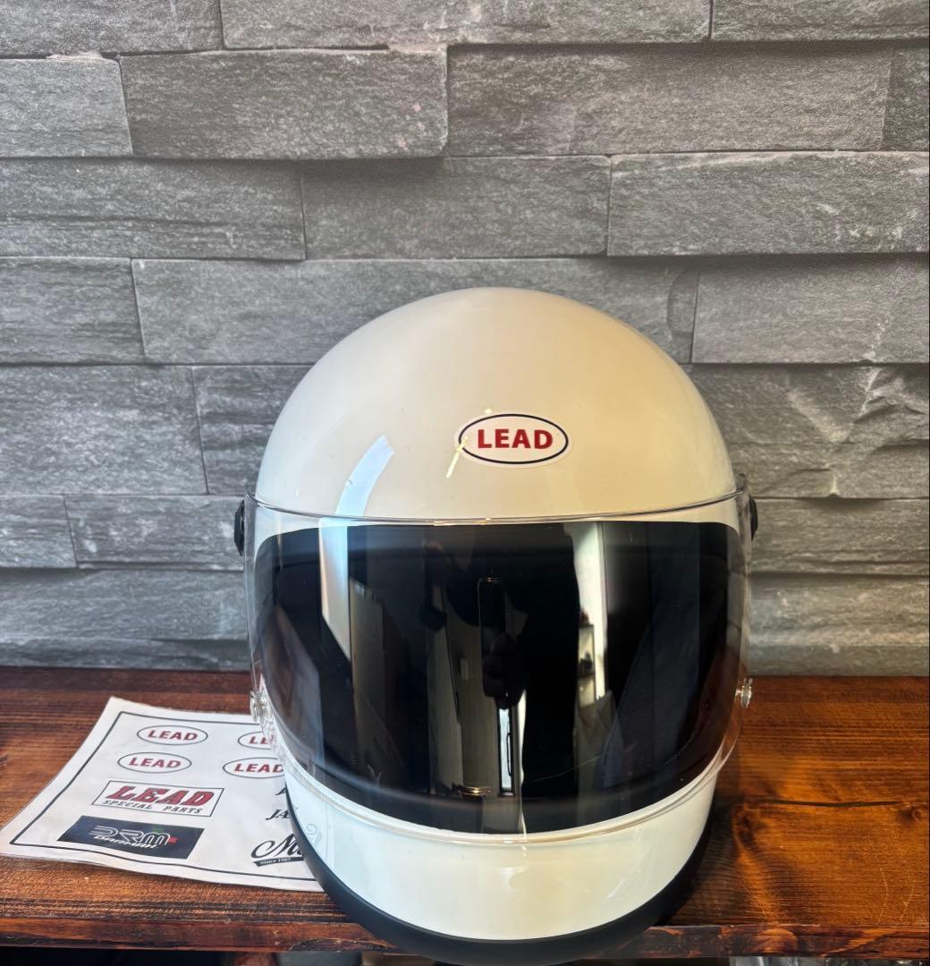 LEAD フルフェイス ホワイト RX-100R スモークシールド付き。 族ヘル