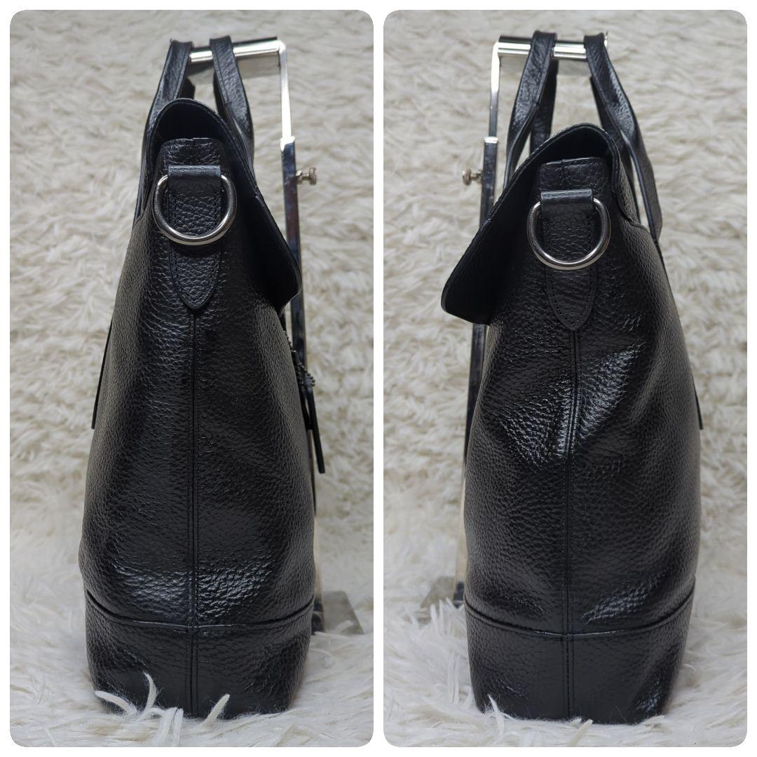 美品✨コーチ ハミルトン ブリーフケース シボ革 黒 A4可 多収納 75757