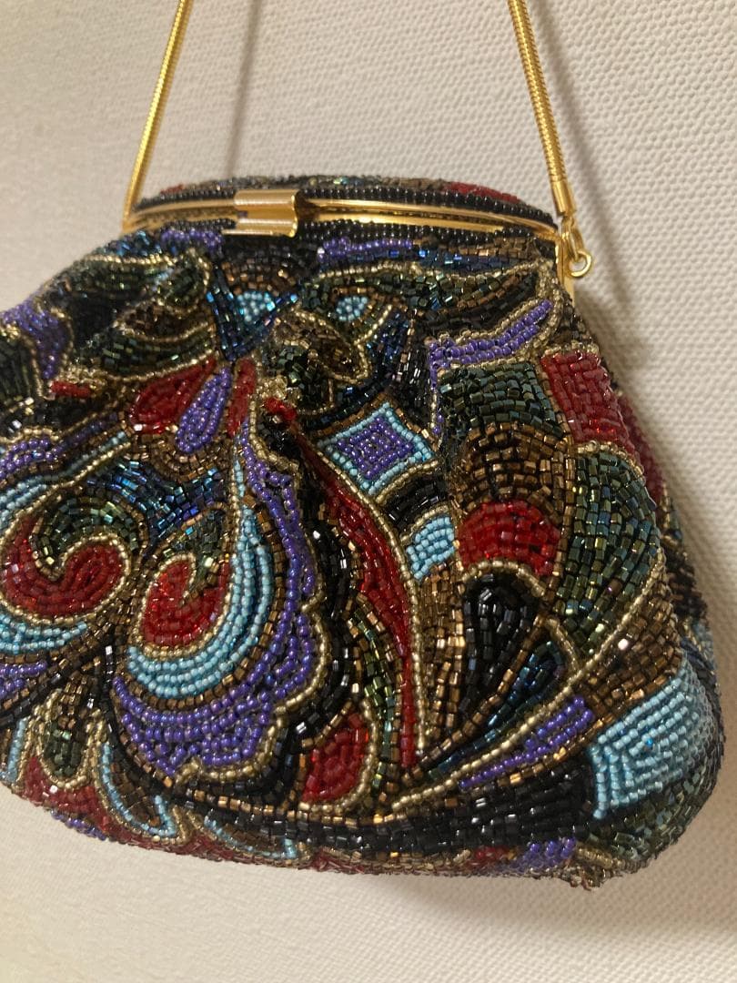 未使用　LUMY ルミーはしもと　ビーズ刺繍　ビーズバッグ　パーティーバッグ