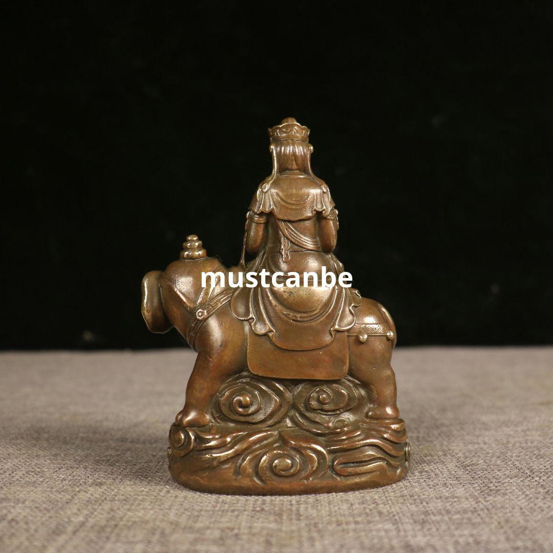 仏教美術 文殊普賢観音菩薩仏像 銅製 仏像 彫刻 置物 開運 風水の通販