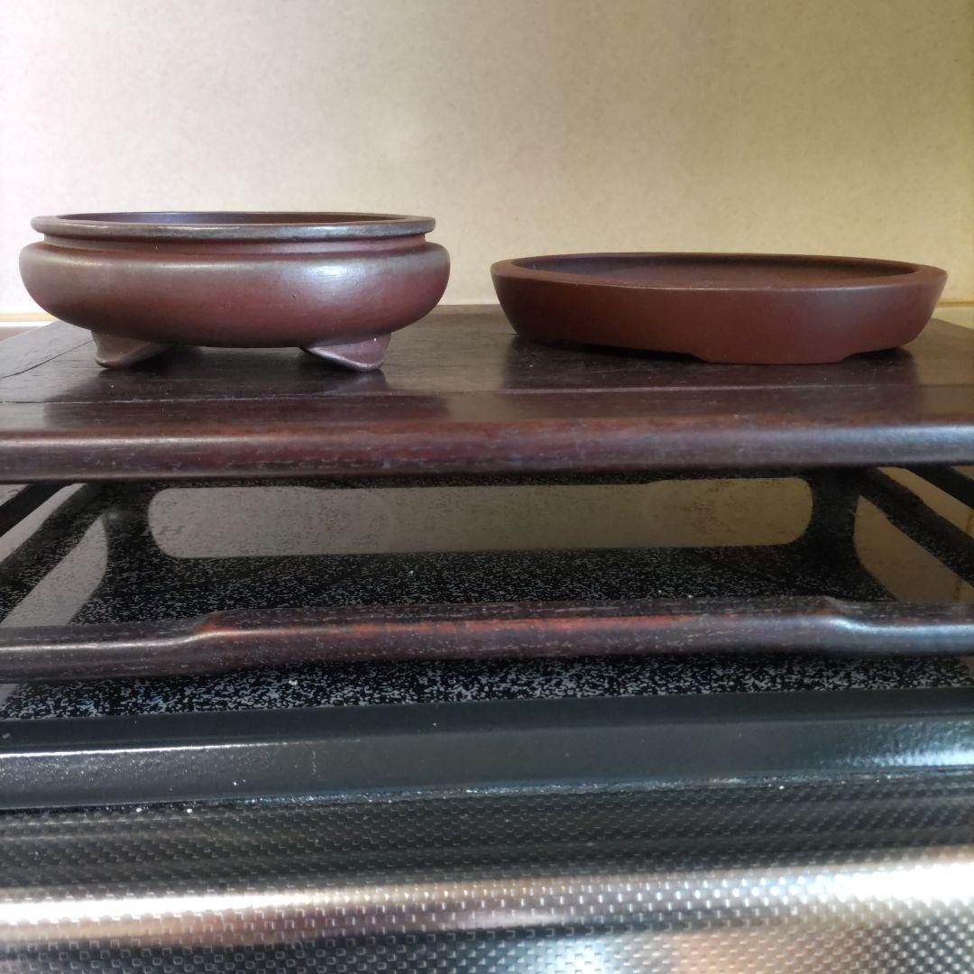 柴勝、山秋の盆栽鉢２点セット、山野草鉢、植木鉢、常滑焼、古鉢、