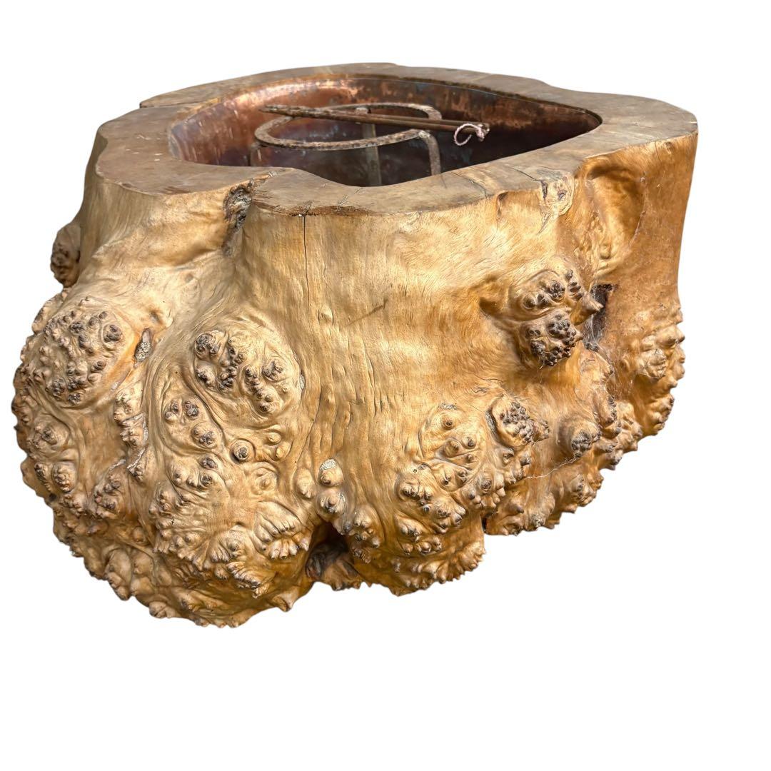瘤 火鉢 希少 高級 古家具 輪切り 囲炉裏
