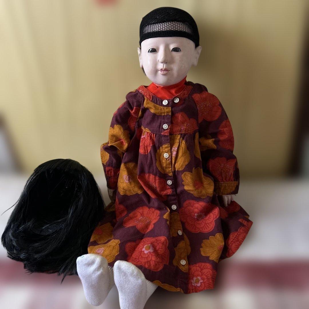 市松人形 戦前 約100年前 大型73センチ 優しいお顔の可愛い子