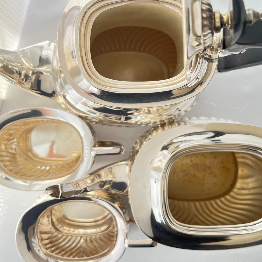 英国】 ハーフリブのティーサービス 4点 ティーポット コーヒーポット