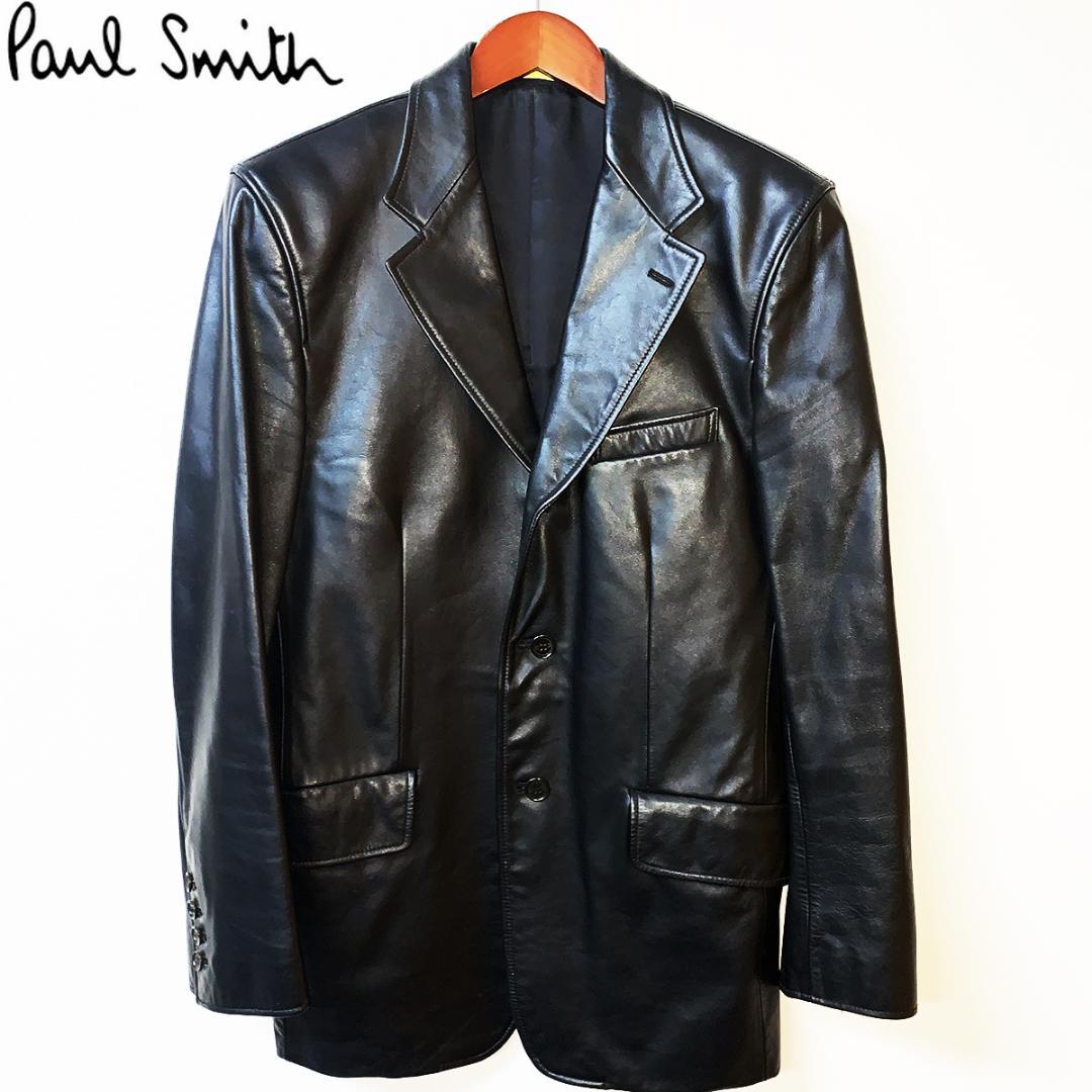 PaulSmith ポールスミス 高級 牛革レザーテーラードジャケット 革ジャン