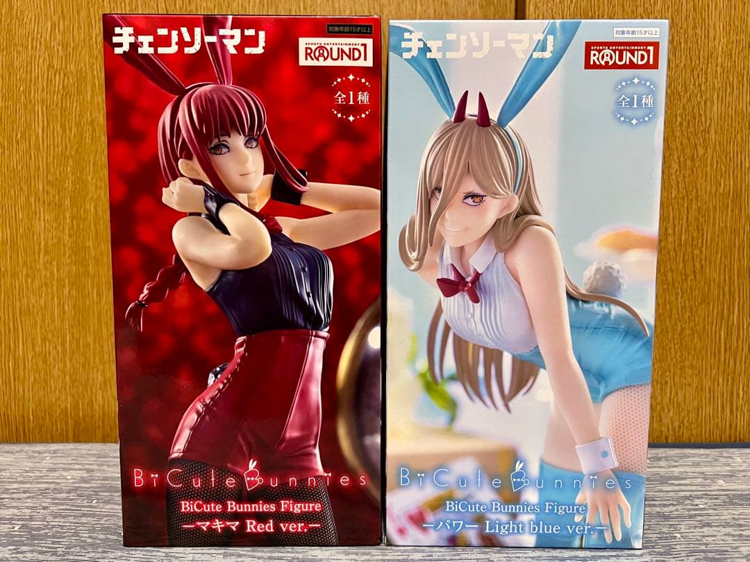 ラウンドワン限定 チェンソーマン バニー マキマ パワー フィギュア2体
