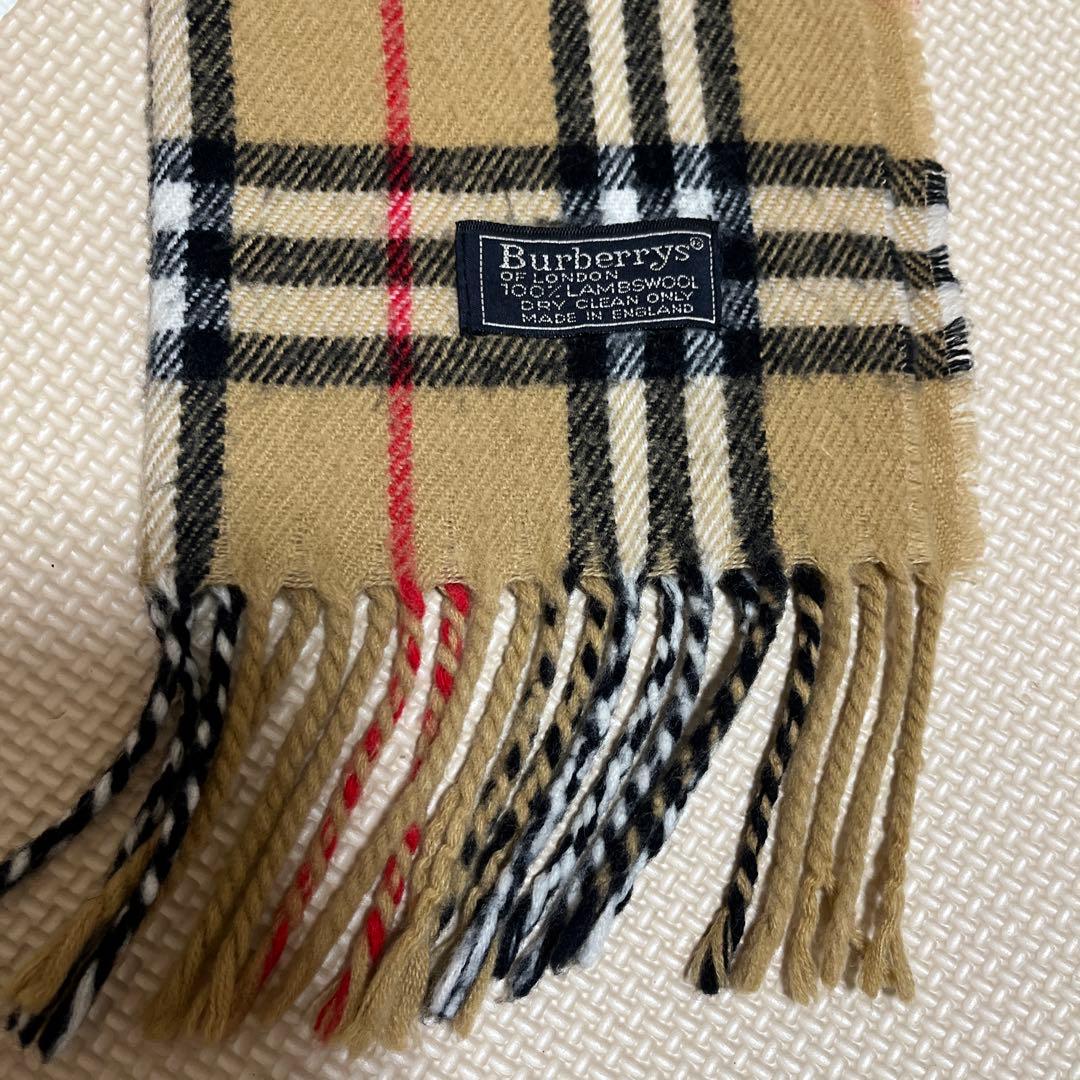 Burberrys ウール100% マフラー チェック柄 ベージュ 英国製 Burberrys