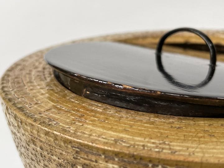 骨董 古美術 権兵衛焼 水指 御立山権兵衛作 出雲 楽山 島根 塗蓋