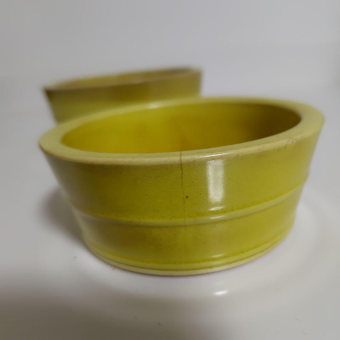 淡路 珉平焼 レモンイエローな入れ子鉢 1組