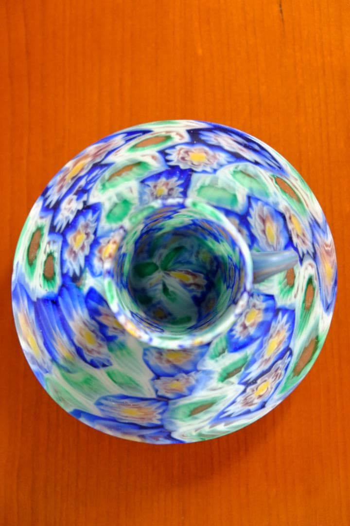 ミルフィオリ カップ＆ソーサー グラス 吹きガラス 作家 飯塚亜裕子