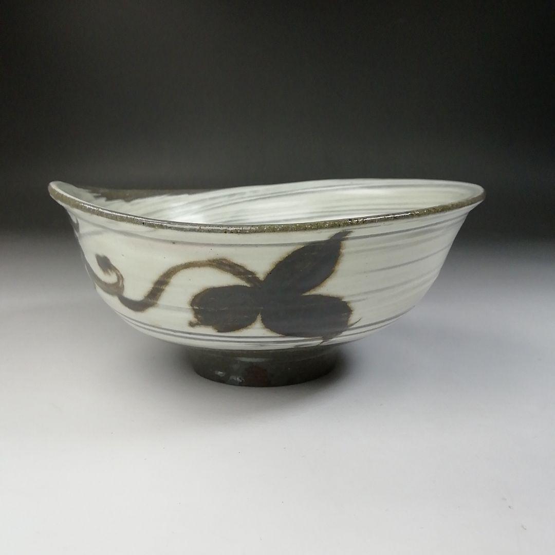 T549 茶碗 『絵刷毛目 茶碗』『楽山窯造』 共箱 抹茶碗 茶道具