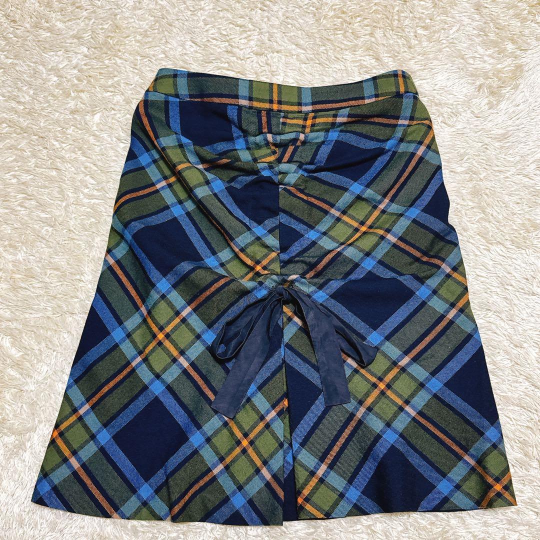 希少・美品✨ヴィヴィアンウエストウッドレッドレーベル　チェック柄スカート　リボン