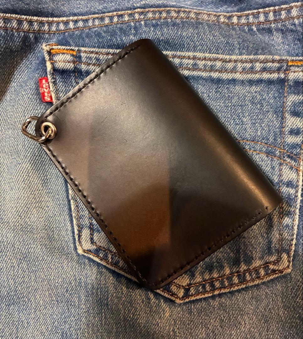 ショートトラッカーウォレット　合金クロスボールコンチョカスタム　ブルガロ　※即納