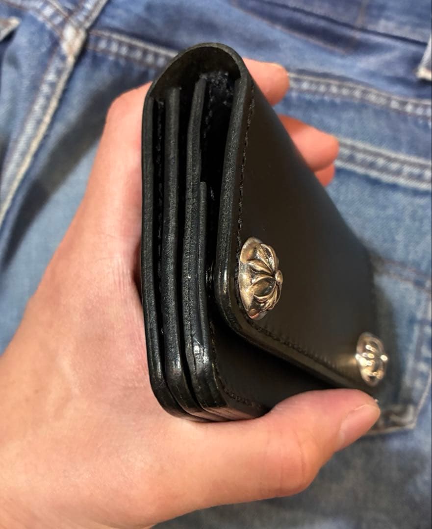 ショートトラッカーウォレット　合金クロスボールコンチョカスタム　ブルガロ　※即納