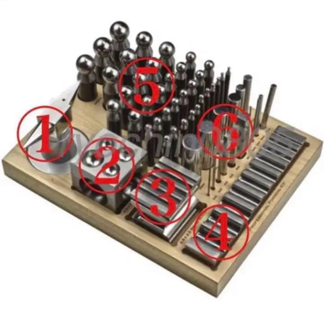 【再入荷】 矢坊主 サイコロ玉台 溝台 56個 ハンドメイド 彫金工具【送料込】