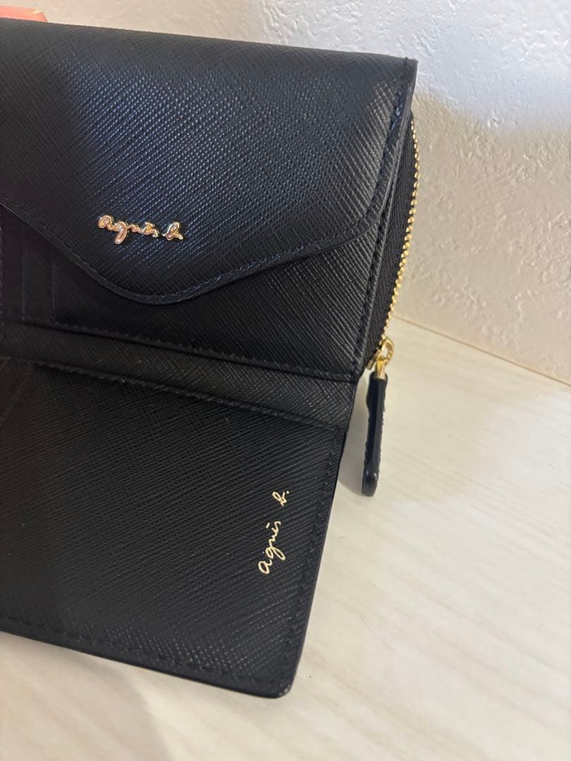 agnès b. (アニエスベー) ブラック 三つ折り財布