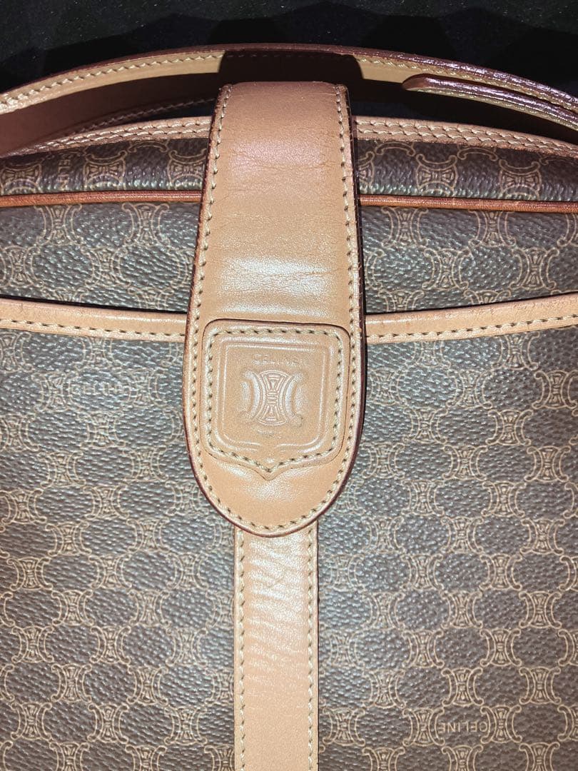 ヴィンテージ セリーヌ CELINEマカダム レザー ショルダーバッグ