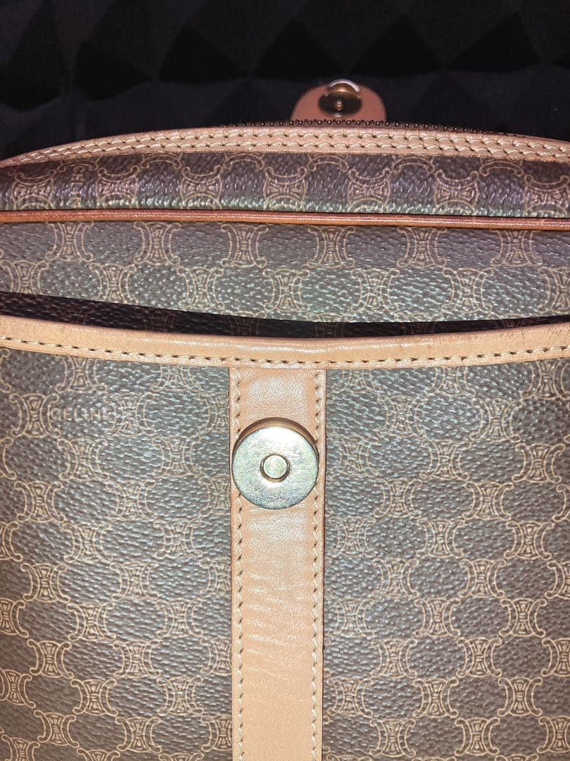 ヴィンテージ セリーヌ CELINEマカダム レザー ショルダーバッグ