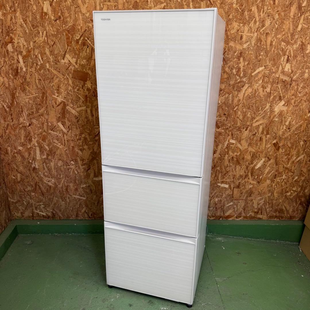 326☆2019年製☆東芝 冷蔵庫 大型 3ドア 自動製氷 ガラス扉 300L